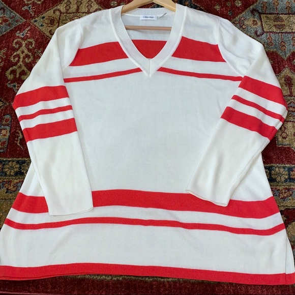 Calvin Klein Ivory Striped Sweater - NWOT - Picture 3 of 5